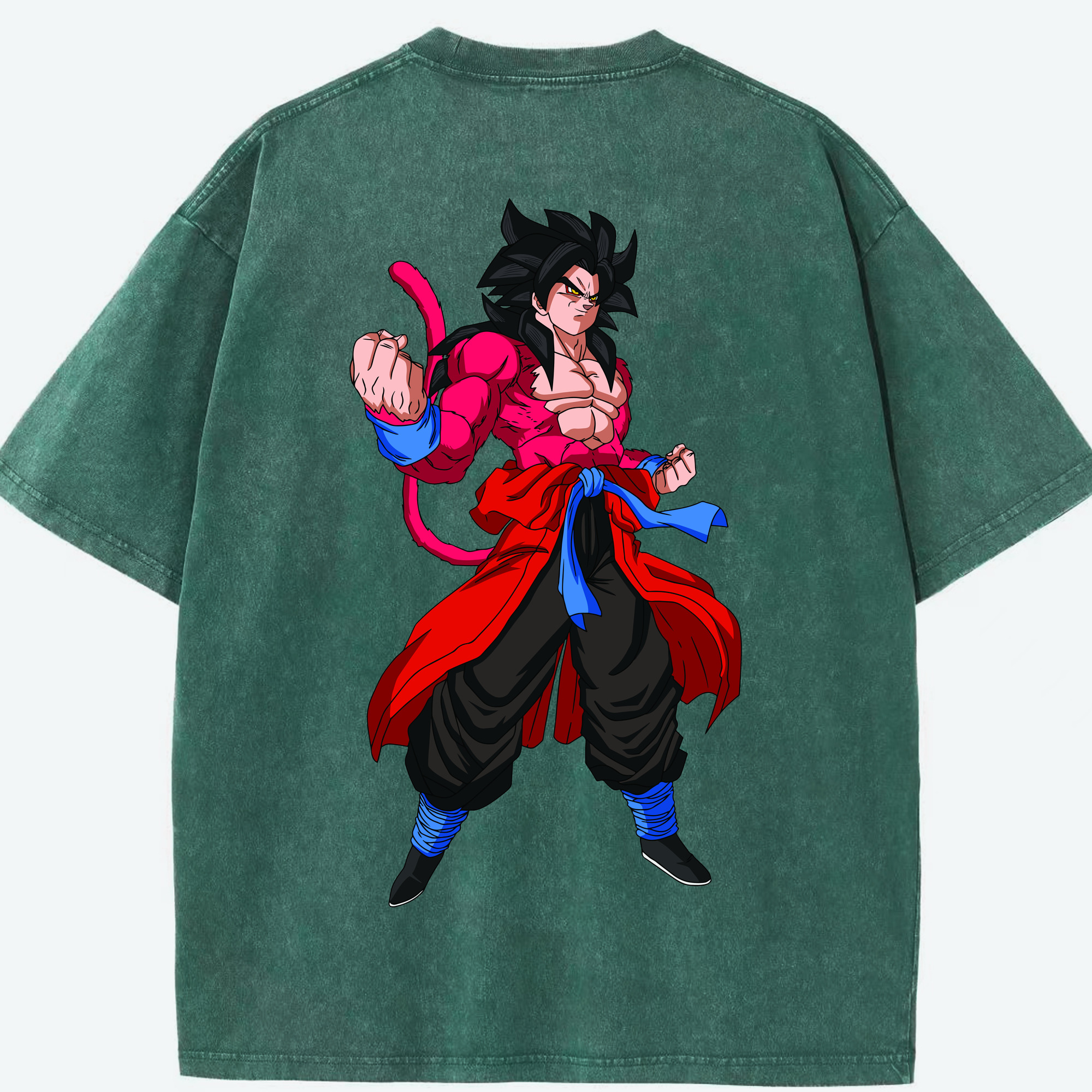 （画像用） ドラゴンボール 孫悟空（そん ごくう）Son Goku カカロット DRAGON BALL Kakarotto 綿100% ヴィンテージ風 半袖Tシャツ（背面プリント）